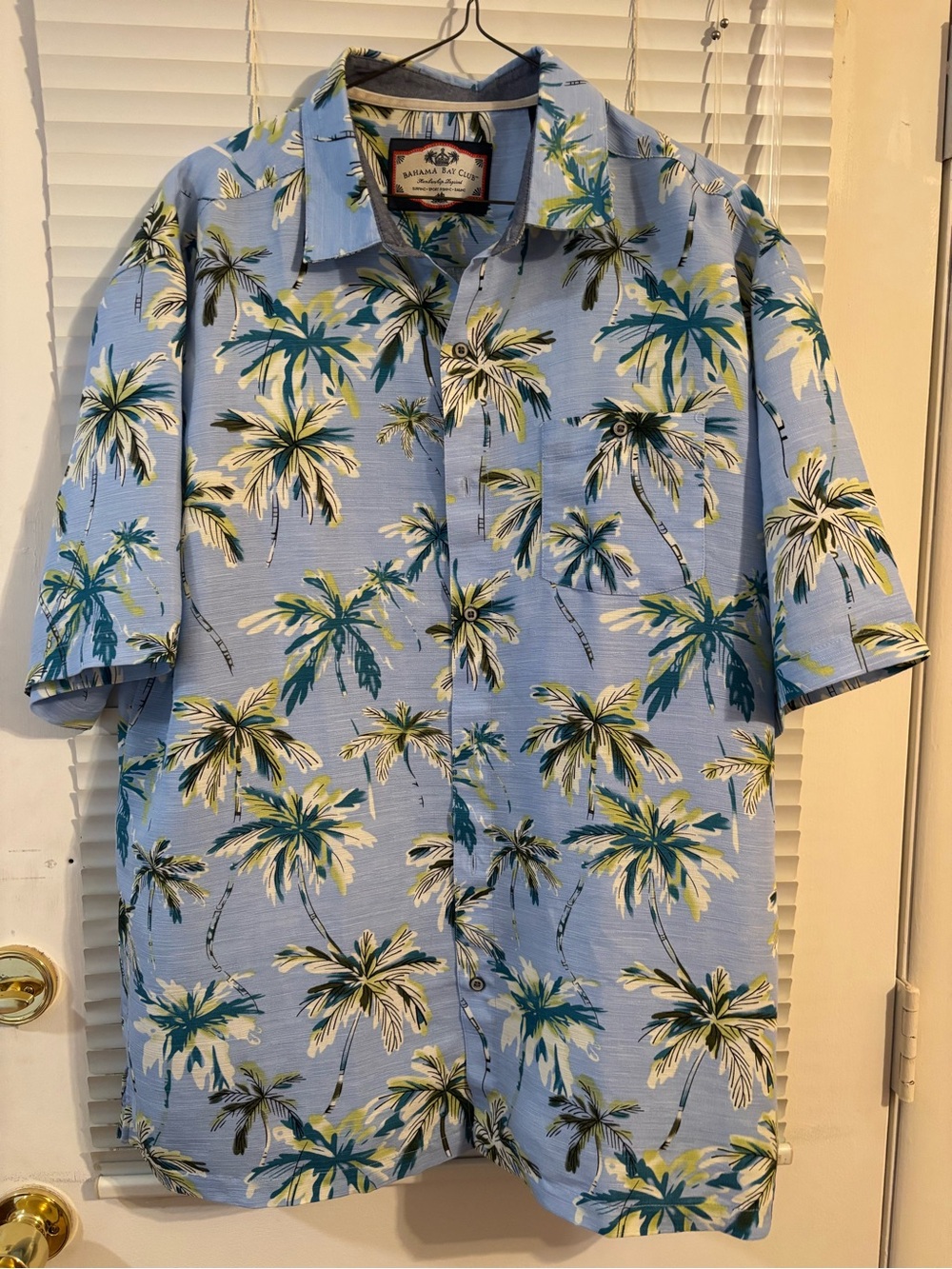 Vintage Bahama Bay Club Men’s Hawaiian Shirt Button Down With Pocket Palm Trees